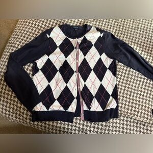 Lands End argyle cardigan
